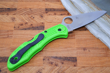 Spyderco Salt 2 Knife With Green FRN Handle | Leaf Shaped Style | Northwest Knives