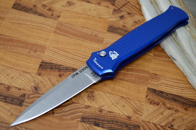 Piranha Knives "Bodyguard" - S30V Stonewash Blade / Blue Aluminum Handle