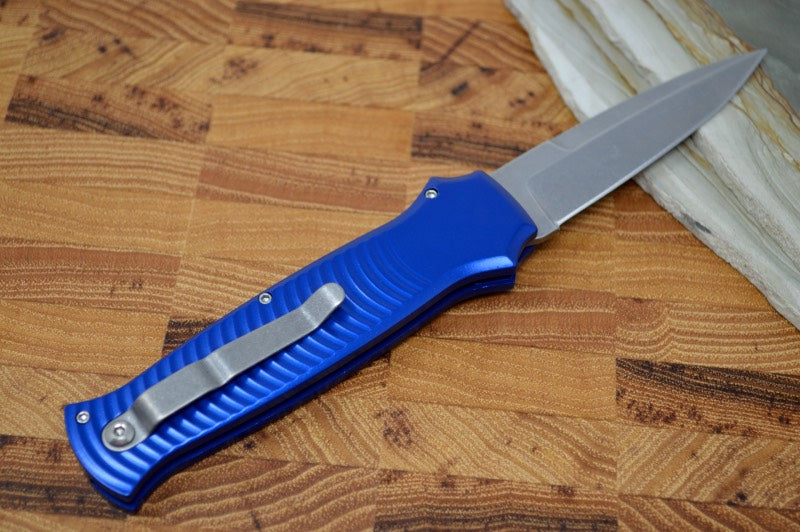 Piranha Knives "Bodyguard" - S30V Stonewash Blade / Blue Aluminum Handle - Northwest Knives