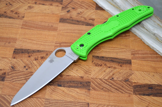 Spyderco Pacific 2 - Green FRN Handle / Satin Plain LC200N Blade - C91FPGR2