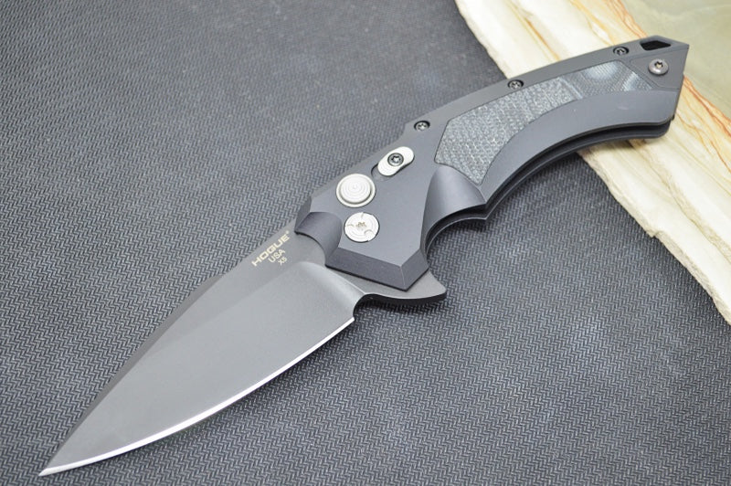 Hogue Knives EX 05 - Black Aluminum Handle / 154CM / Black Spear Point Blade 34559 - Northwest Knives