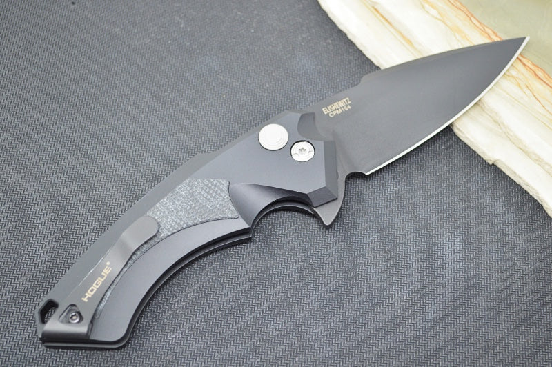 Hogue Knives EX 05 - Black Aluminum Handle / 154CM / Black Spear Point Blade 34559