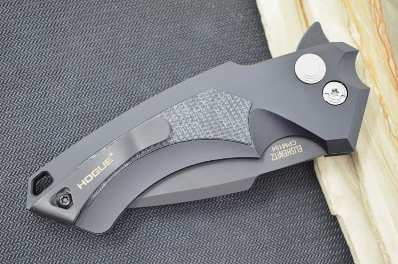 Hogue Knives EX 05 - Black Aluminum Handle / 154CM / Black Spear Point Blade 34559