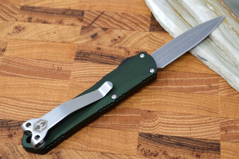 Heretic Knives Manticore S OTF - OD Green Handle / Stonewash Spear Point H024-2A-GRN - Northwest Knives