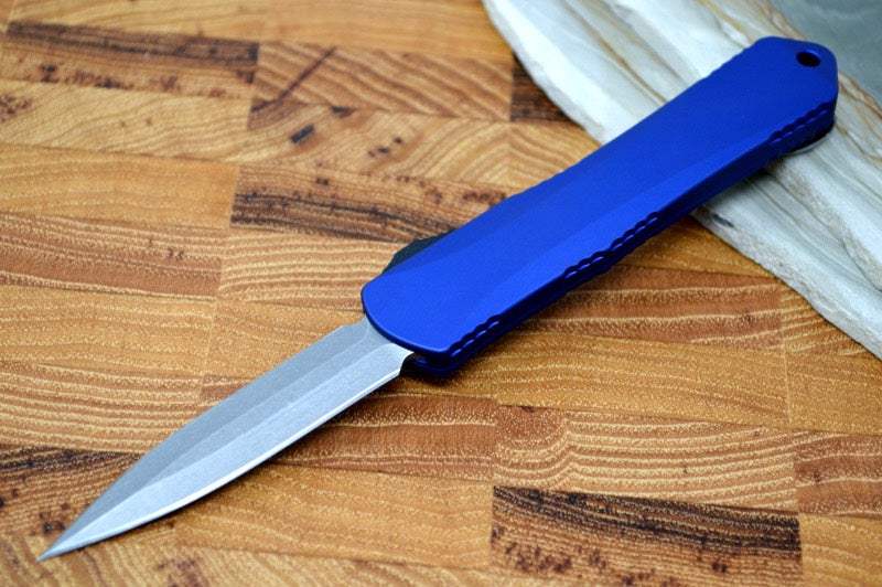 Heretic Knives Manticore S OTF - Blue Handle / Stonewash Spear Point H024-2A-BLU