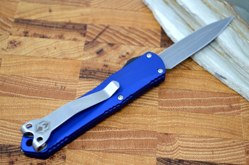 Heretic Knives Manticore S OTF - Blue Handle / Stonewash Spear Point H024-2A-BLU - Northwest Knives