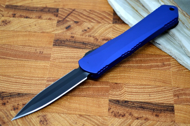 Heretic Knives Manticore S OTF - Blue Handle / Black DLC Double Edge H024-6A-BLU - Northwest Knives