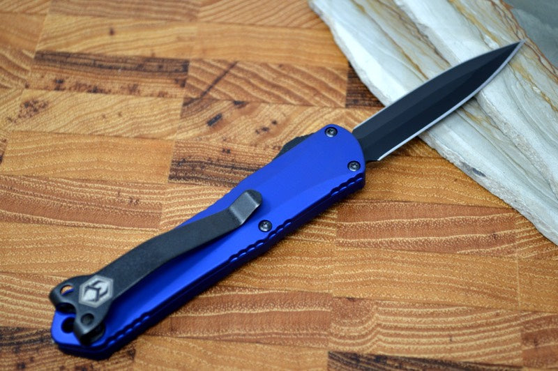 Heretic Knives Manticore S OTF - Blue Handle / Black DLC Double Edge H024-6A-BLU