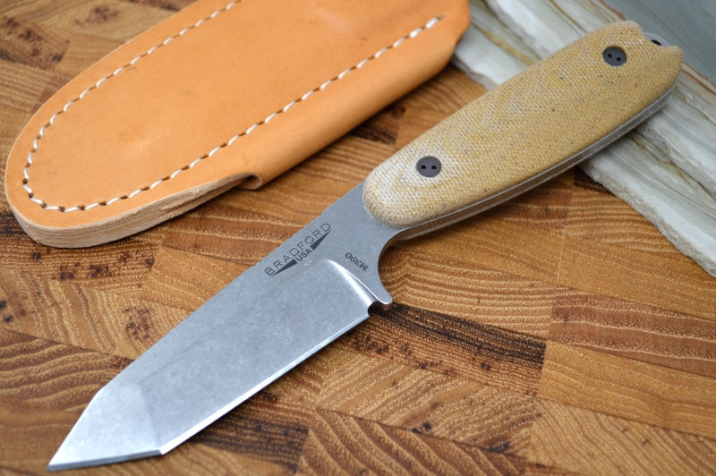 Bradford Knives Guardian | Natural Micarta Handle | Stonewash M390 Blade | Northwest Knives