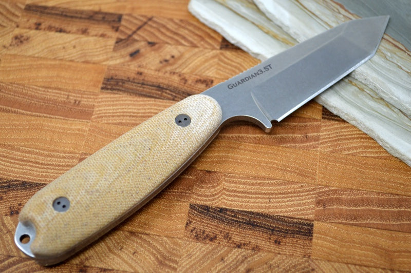 Natural Micarta Handle | Bradford Guardian With Stonewash M390 Blade | Northwest Knives