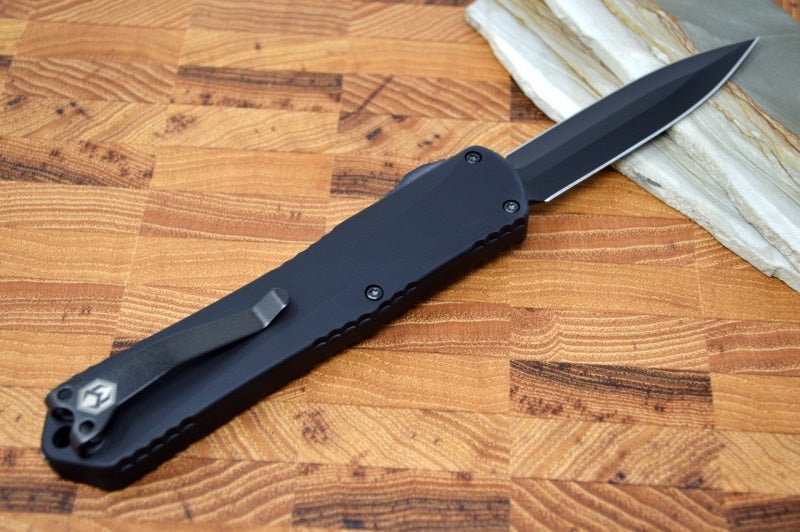 Heretic Knives Manticore-X OTF - Black Handle / Black DLC Double Edge Blade H032-6A-T