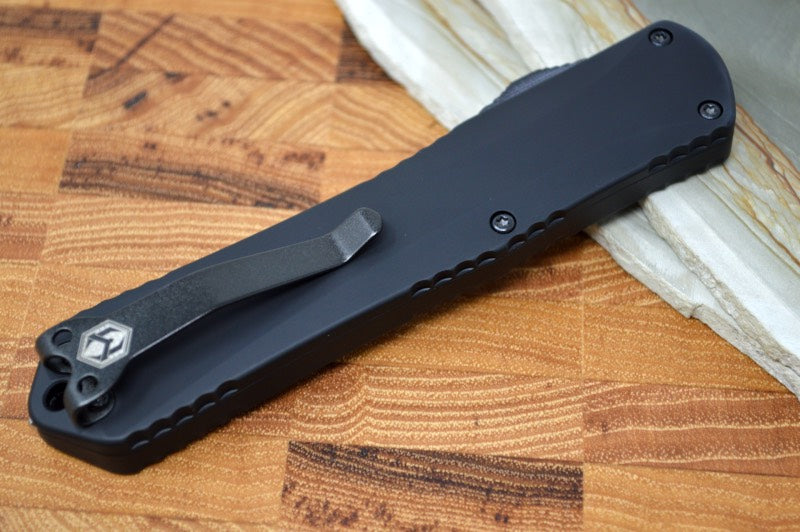 Heretic Knives Manticore-X OTF - Black Handle / Black DLC Double Edge Blade H032-6A-T