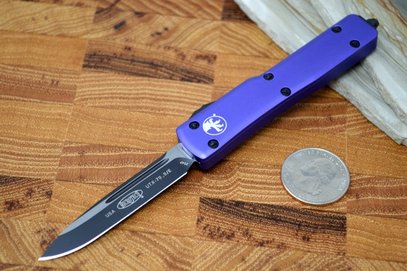 Microtech UTX-70 OTF - Purple Handle / Black S/E Blade - 148-1PU
