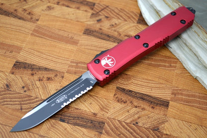 Microtech Ultratech OTF - Red Handle / Black S/E Blade Partial Serrate 121-2RD