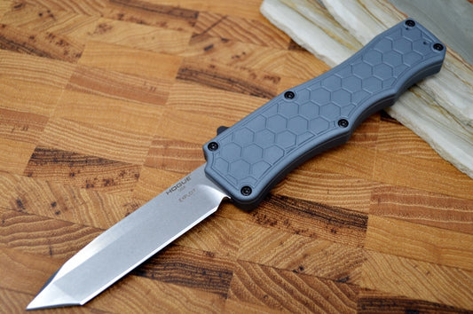 Hogue Knives Exploit OTF - Matte Grey Aluminum Hexagon Handle / CPM-S30V Blade 34042