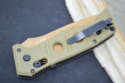 Benchmade 2750SFE-2 Adamas Knife Auto - Flat Dark Earth CPM-CruWear Drop Point Combo Blade / OD Green G-10 Handle - Northwest Knives