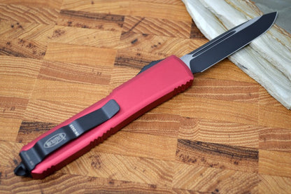 Red Aluminum Handle Knife With 3.50" Black Drop Point Blade | Northwest Knives