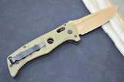 Benchmade 2750FE-2 Adamas Knife Auto - Flat Dark Earth CPM-CruWear Drop Point Blade / OD Green G-10 Handle - Northwest Knives