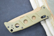 Benchmade 2750FE-2 Adamas Knife Auto - Flat Dark Earth CPM-CruWear Drop Point Blade / OD Green G-10 Handle - Northwest Knives
