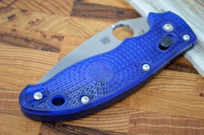 Spyderco Manix 2 - Blue Translucent FRN Handle / BD1N Blade C101PBL2