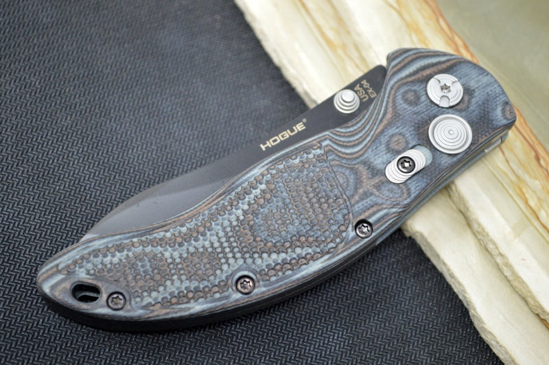 Hogue Knives EX 04 - Black/Gray G-Mascus Handle / 154CM Steel / Black Upswept Blade 34479