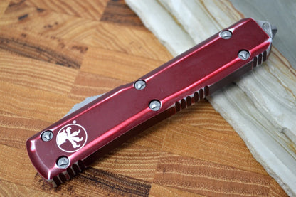 Microtech Ultratech OTF - Single Edge / Apocalyptic Finished Blade / Distressed Merlot Handle - 121-10DTA