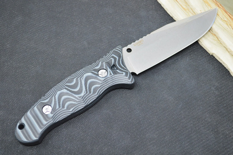 Hogue Knives EX F02 - G10 GMascus Black Handle Scales / Stonewash A2 Tool Steel Blade 35279
