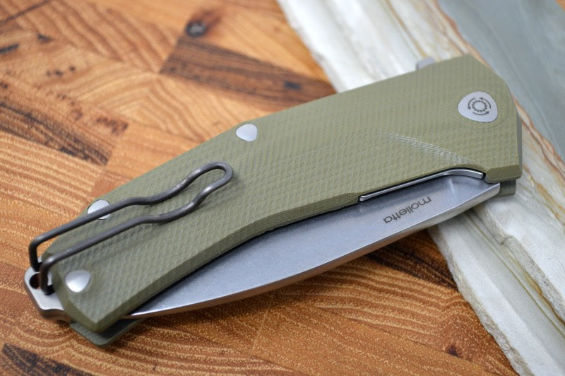 Lionsteel KUR Flipper w/ IKBS Flipper System - Green G10 - KURGR