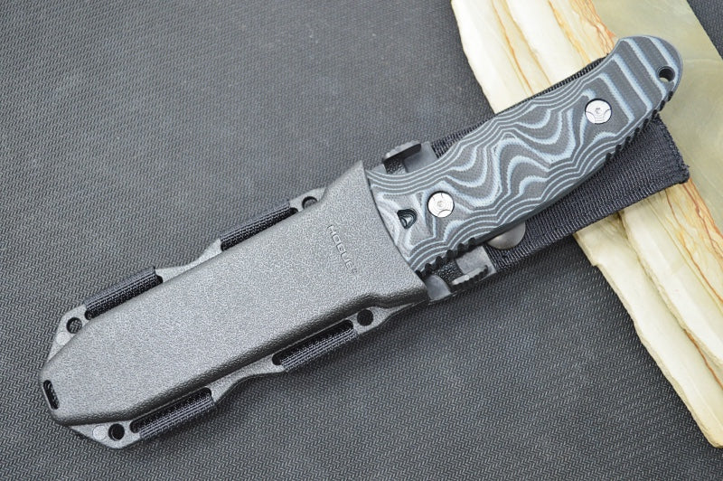 Hogue Knives EX F02 - G10 GMascus Black Handle Scales / Stonewash A2 Tool Steel Blade 35279