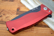 Lionsteel SR-11 Red Aluminum Integral Flipper - Black Blade - SR11ARB - Northwest Knives
