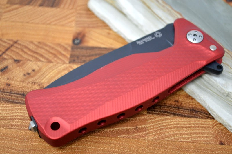 Lionsteel SR-11 Red Aluminum Integral Flipper - Black Blade - SR11ARB - Northwest Knives
