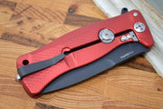 Lionsteel SR-11 Red Aluminum Integral Flipper - Black Blade - SR11ARB - Northwest Knives