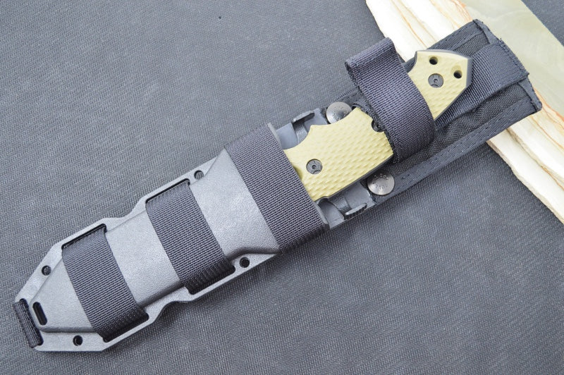 Hogue Knives EX F01 - Solid OD Green G-10 Handle Scales / Black A2 Tool Steel Blade / 5.5" Tanto Blade 35128