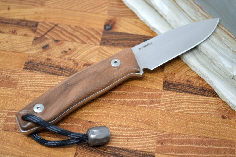 Lionsteel M1 Hunting Knife w/ Walnut Wood Handle - Fixed Blade