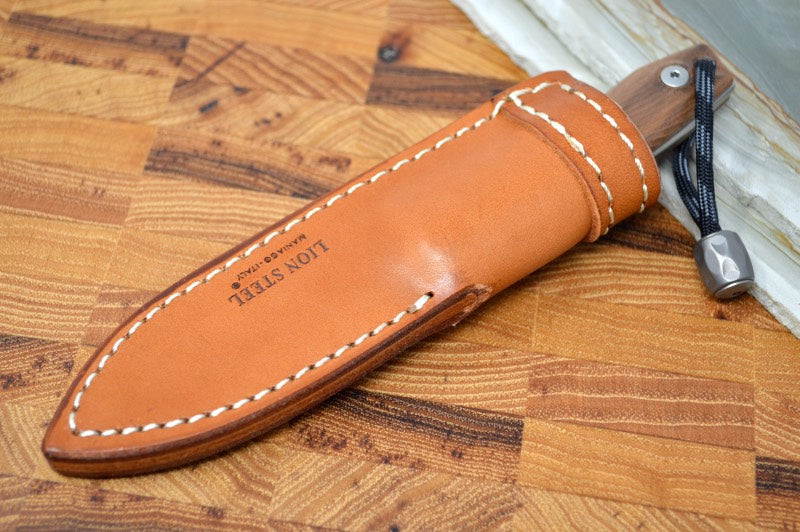 Lionsteel M1 Hunting Knife w/ Walnut Wood Handle - Fixed Blade