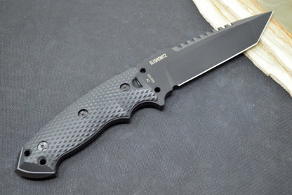 Hogue Knives EX F01 - Solid Black G-10 Handle Scales / Black A2 Tool Steel Blade / 5.5" Tanto Blade 35129