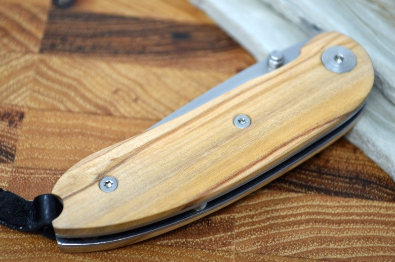Lionsteel Mini Folder - Olive Wood Handle / D2 Steel - 8210UL