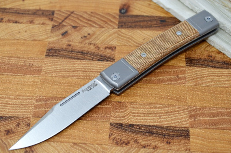 Lionsteel bestMAN Slip Joint - Natural Canvas Micarta / M390 Steel - BM1CVN