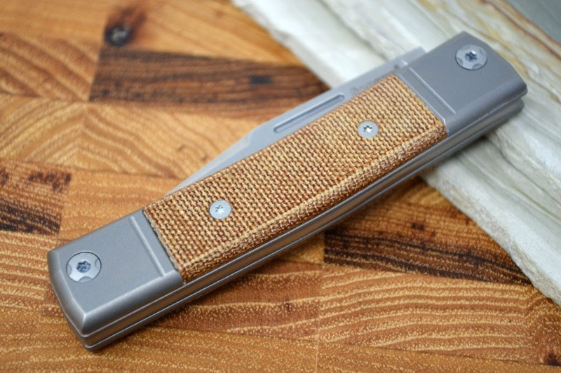 Lionsteel bestMAN Slip Joint - Natural Canvas Micarta / M390 Steel - BM1CVN