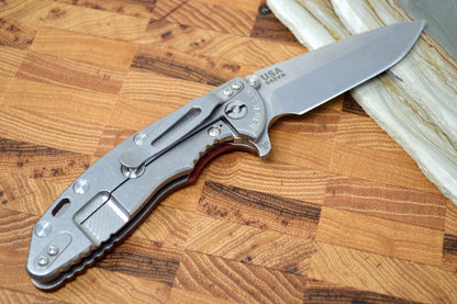 Rick Hinderer Knives XM-18 - 3.5" Spanto Blade / Stonewash Finish / Red G-10 Handle