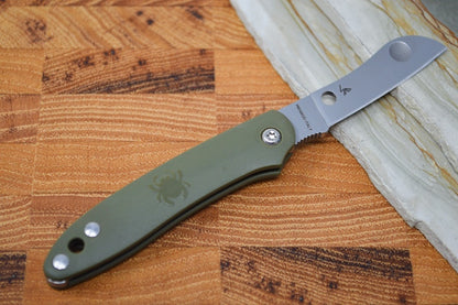 Spyderco Roadie - Olive Green FRN Handle / Satin Sheepsfoot Blade / N690Co Steel - C189PGR