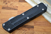 Microtech Scarab II OTF - Stonewash Finish / Single Edge / Aluminum Black Handle  - 278-10 - Northwest Knives