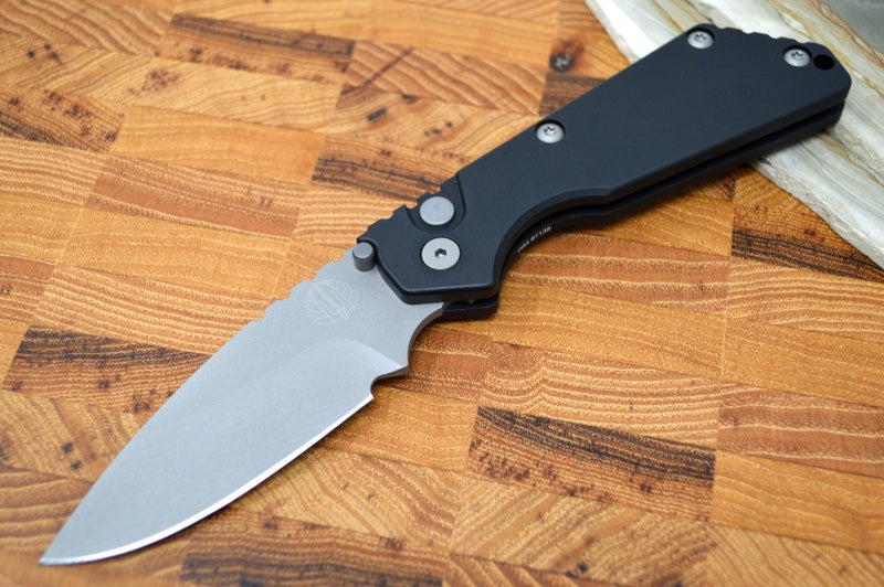 Pro Tech Strider SnG - Black Aluminum Handle / Blasted Blade 2401-B - Northwest Knives