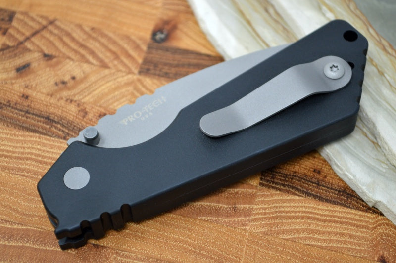 Pro Tech Strider SnG - Black Aluminum Handle / Blasted Blade 2401-B - Northwest Knives