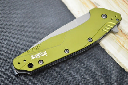 Kershaw 1812OLCB Dividend Assisted Opening - D2 & N690 Composite Blade / OD Green Aluminum Handle