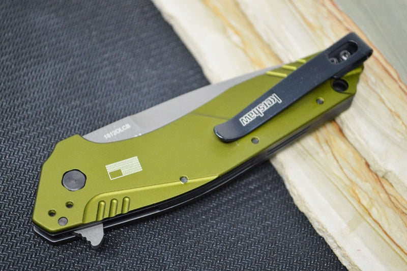Kershaw 1812OLCB Dividend Assisted Opening - D2 & N690 Composite Blade / OD Green Aluminum Handle