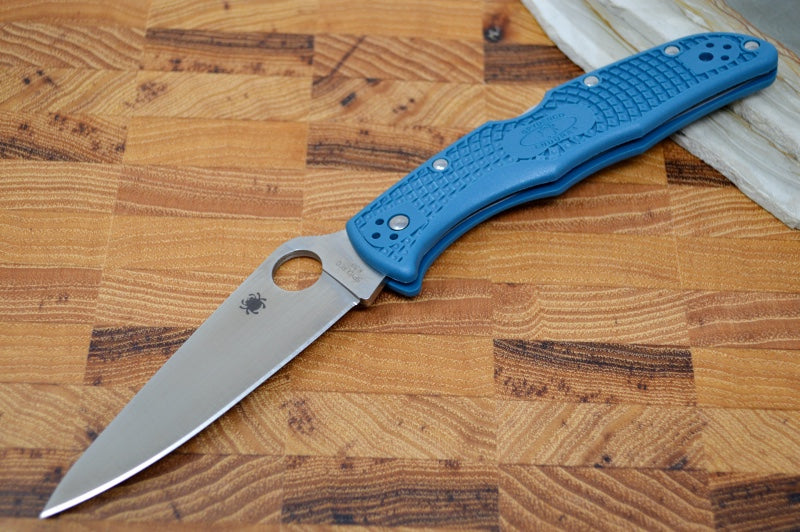 Spyderco Endura - Blue Handle / Satin Blade / K390- C10FPK390 - Northwest Knives