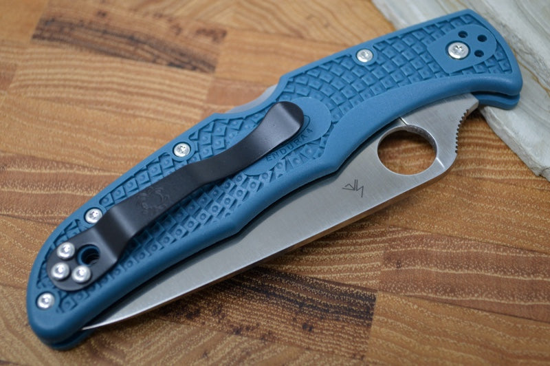 Spyderco Endura - Blue Handle / Satin Blade / K390- C10FPK390 - Northwest Knives