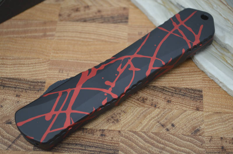 Heretic Knives Manticore X OTF - Red Splash Handle / Black DLC Blade