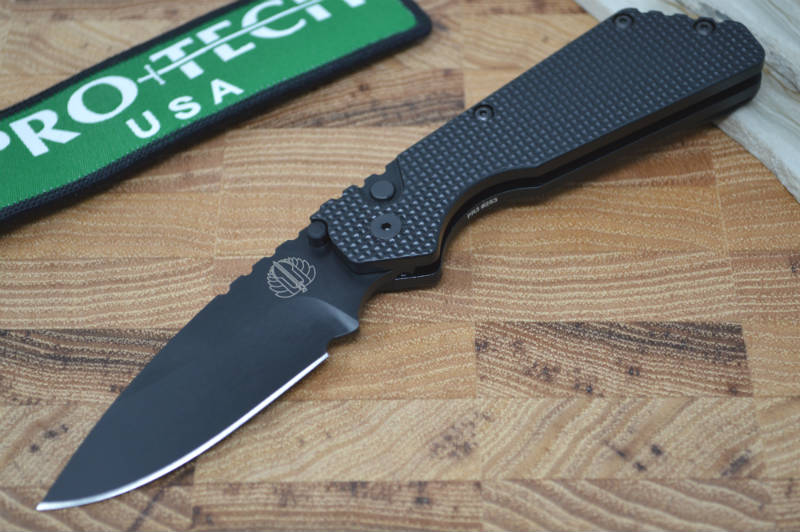 Pro Tech Strider PT Auto - Black Handle w/ Super Grip Knurl - Northwest Knives